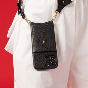 Bandolier iPhone 12 PRO Billie CASE ONLY - NO STRAP blk/ gold hardware